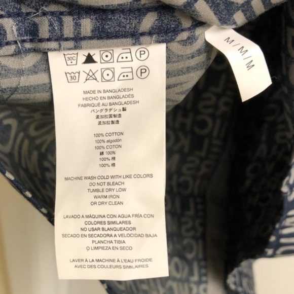 🤩New with tags authentic MK men's button down casual shirt size M - Picture 8 of 8